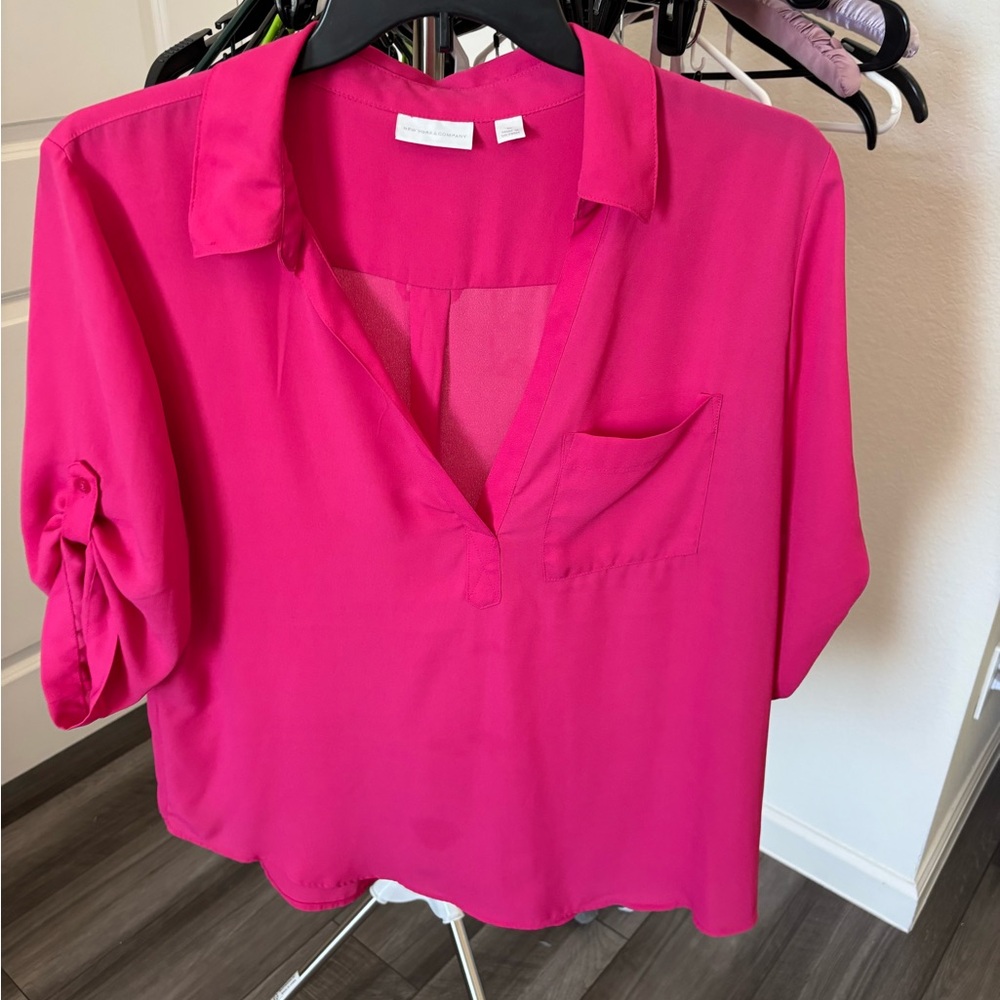 New York & Company Fuchsia Blouse